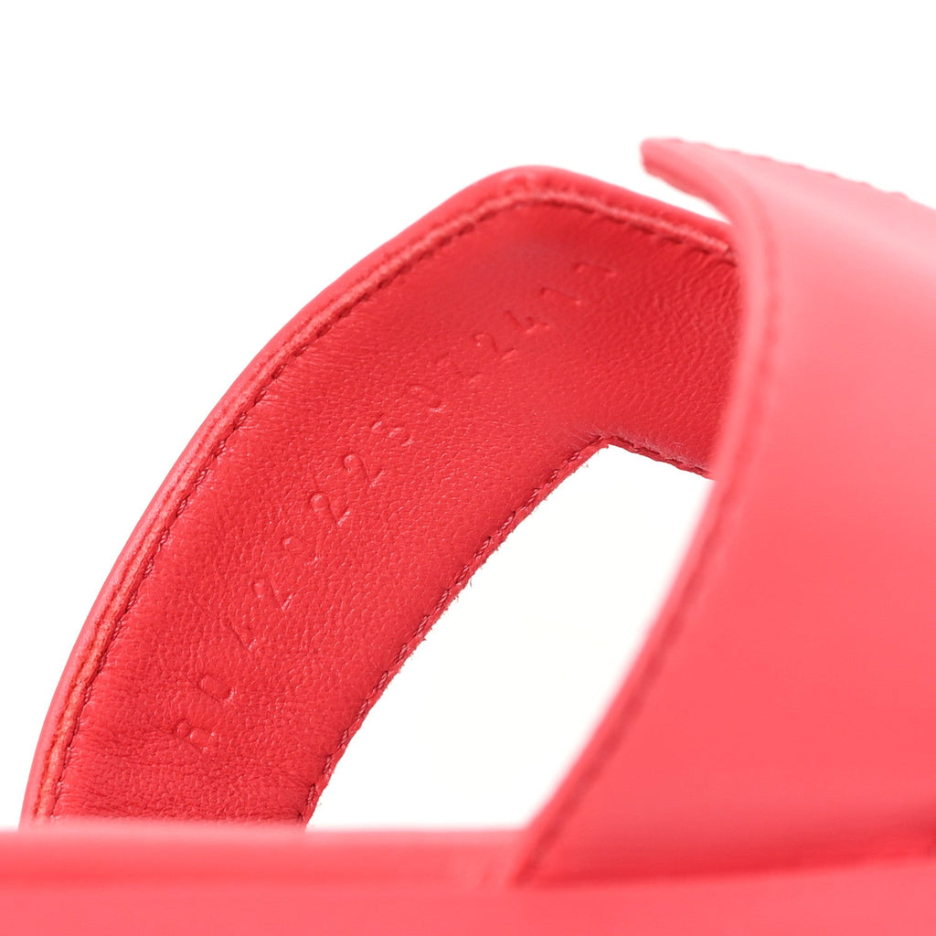 Box Calfskin Oran Sandals 38.5 Rouge Grenadine