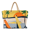 Cotton Canvas Apres la Vague Beach Bag Jaune Bleu
