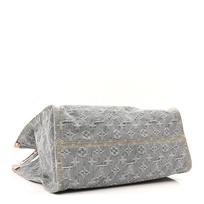 Monogram Denim Onthego MM Washed Gray