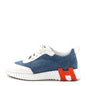 Denim Suede Goatskin Bouncing Sneakers Bleu Clair White