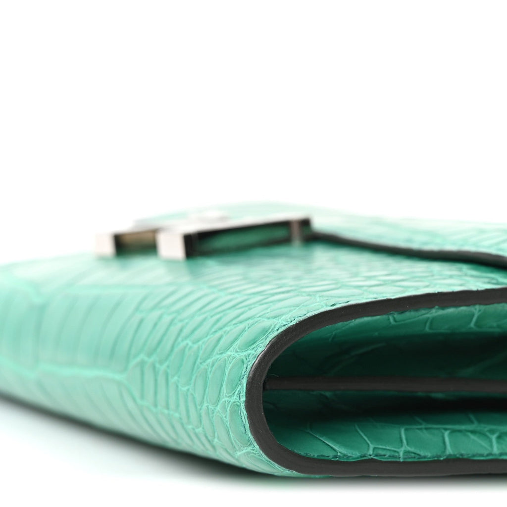 Matte Alligator Constance Long Wallet To Go Vert Jade