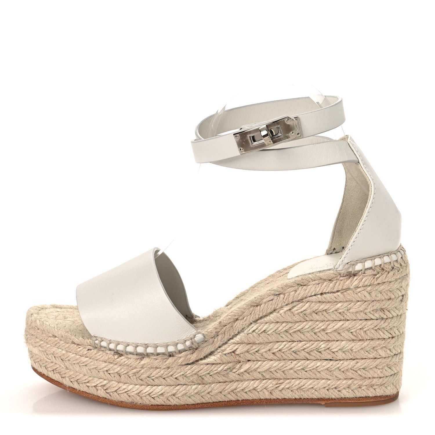 Calfskin Tipoli Espadrille Wedges 38 White