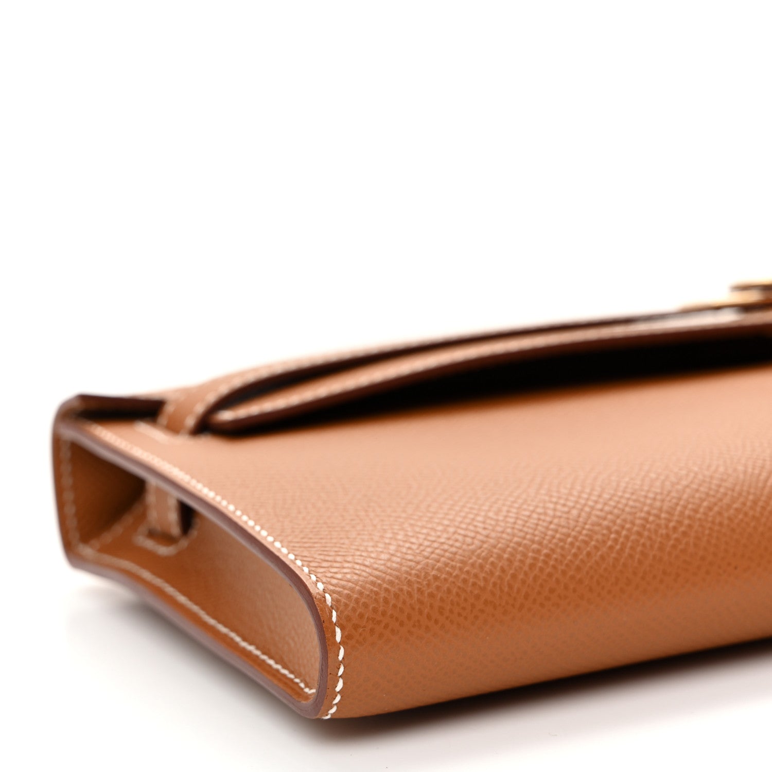 Epsom Kelly Cut Clutch Pochette Gold