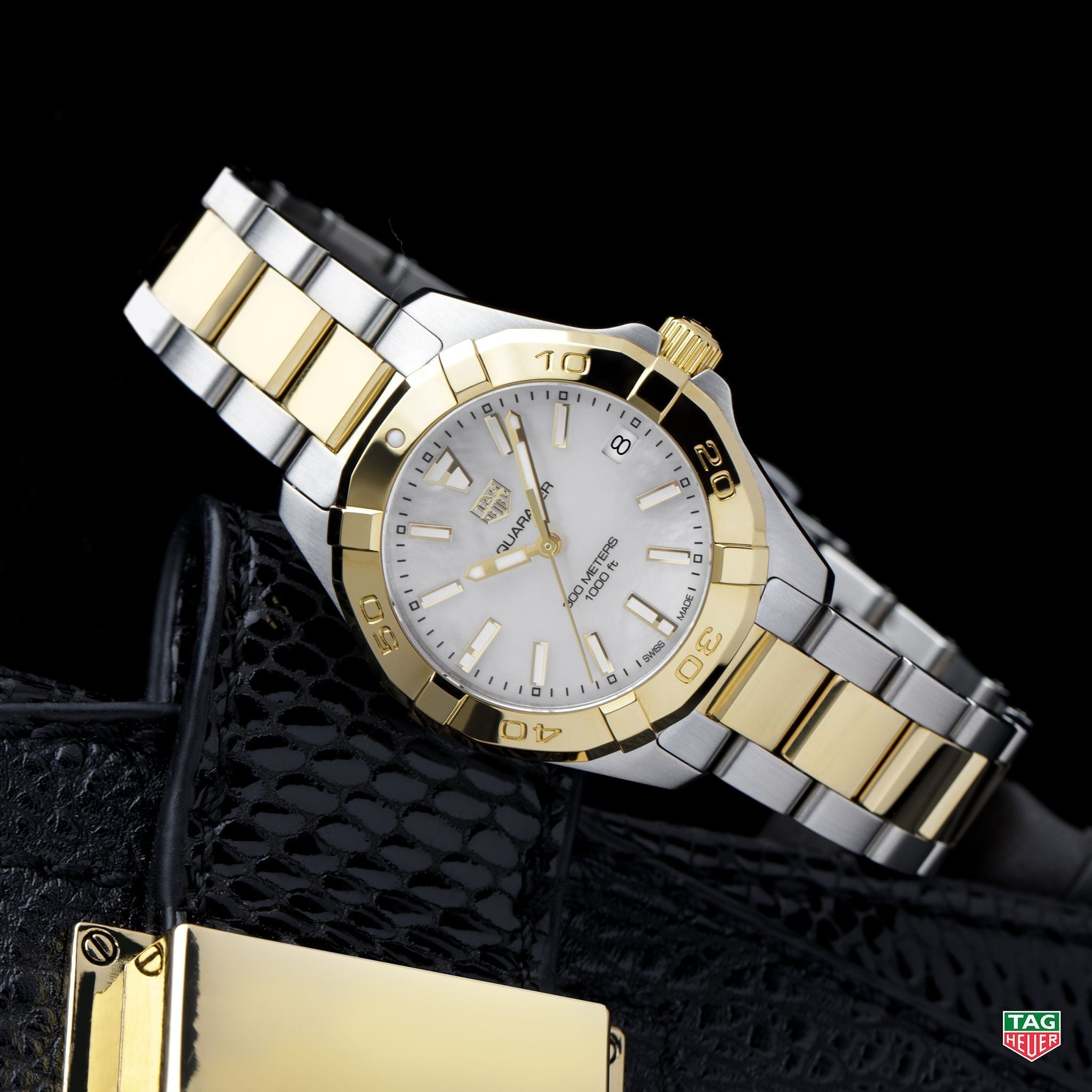 Tag Heuer Aquaracer Mother of Pearl Dial Two Tone Steel Strap Watch for Men - WBD1420.BB0321