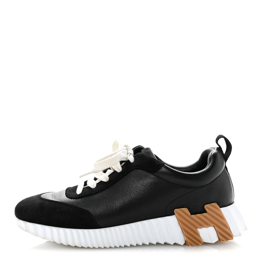 Goatskin Suede Goatskin Bouncing Sneakers 37.5 Black