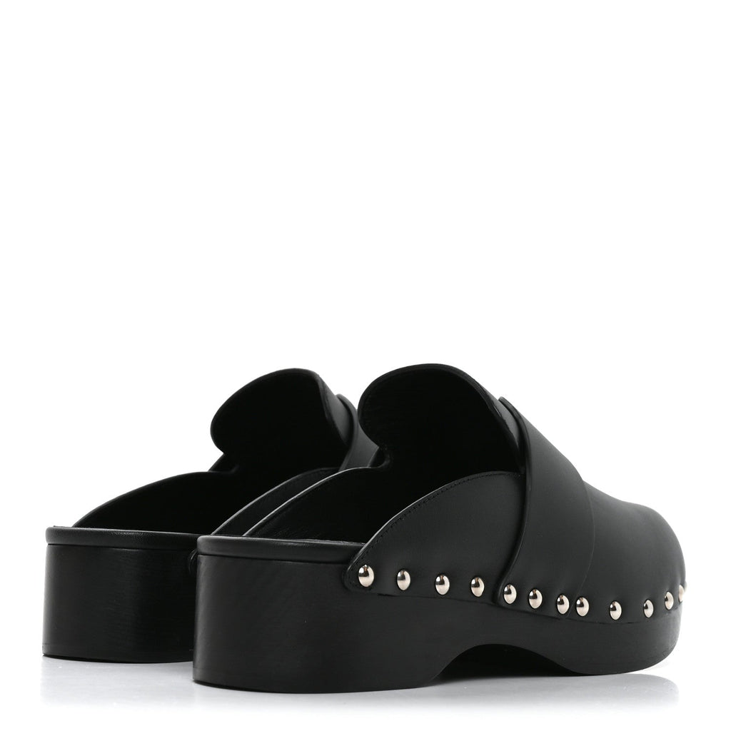 Calfskin Calya Mules 37 Black
