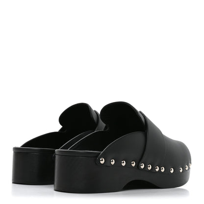 Calfskin Calya Mules 37 Black
