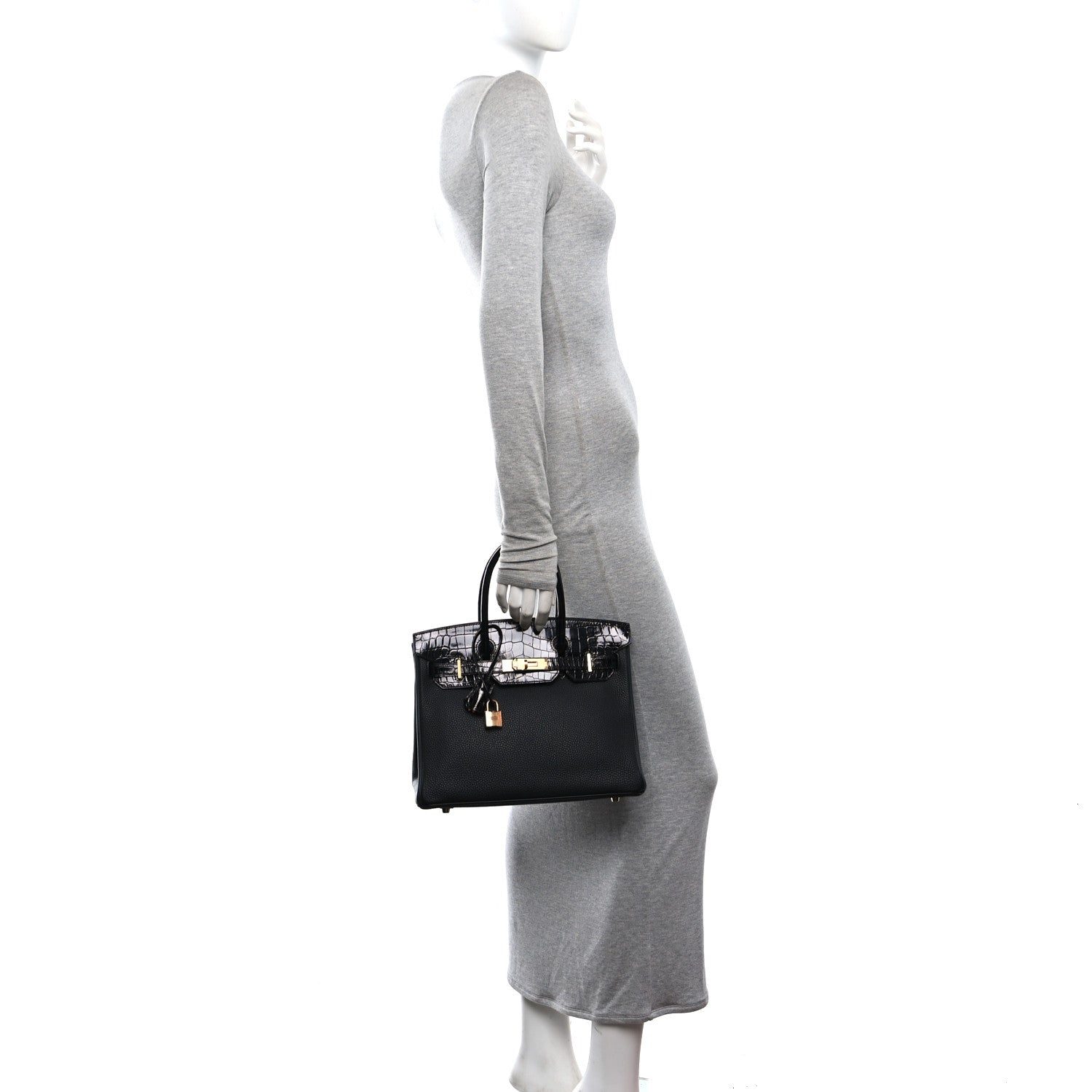 Togo Shiny Niloticus Crocodile Birkin Touch 30 Black
