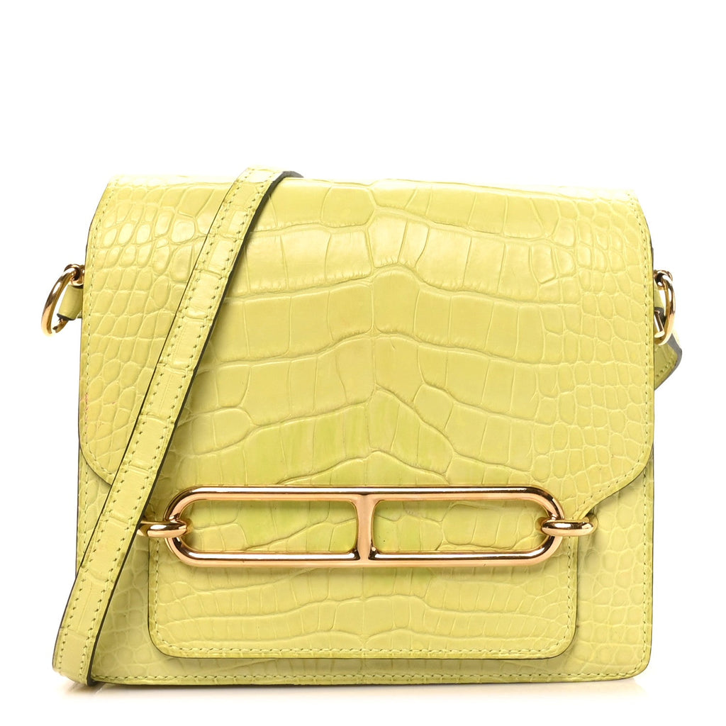 Matte Alligator Mini Sac Roulis Jaune Bourgeon