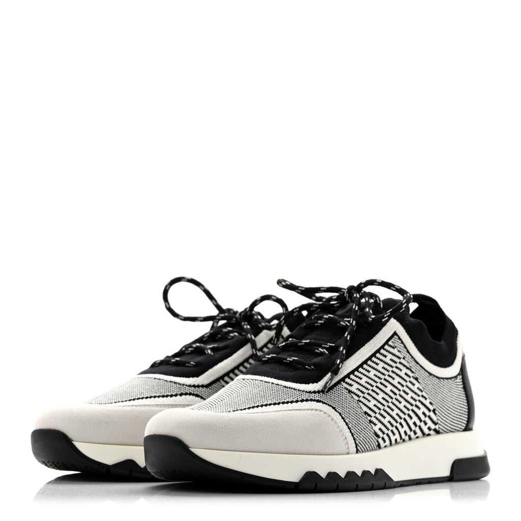 Knit Bi-Color Womens Addict Sneakers 37 Black White