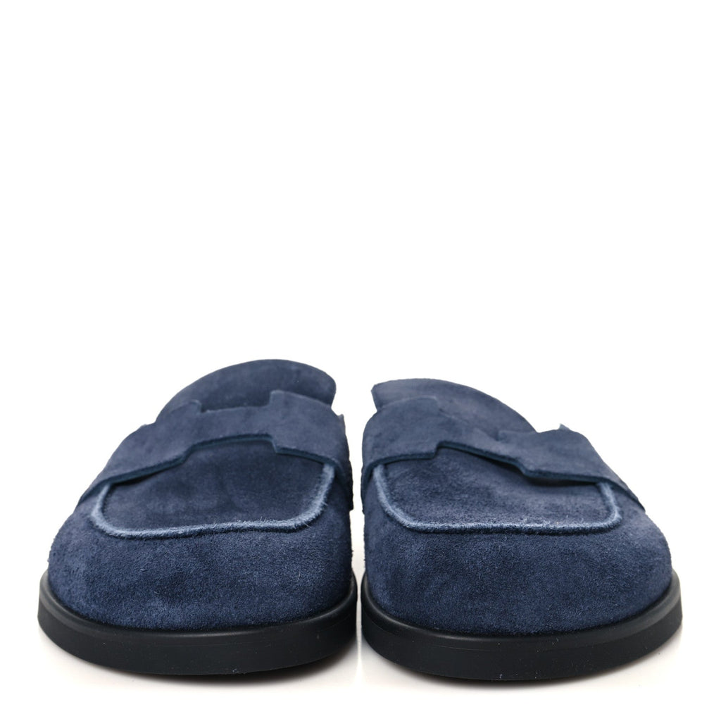 Suede Calfskin Mens Go Mules 40 Bleu Celeste