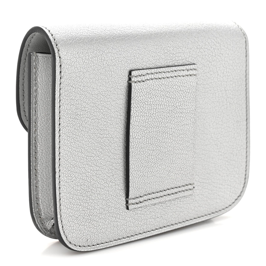 Metallic Chevre Chamkilight Constance Slim Wallet Argent