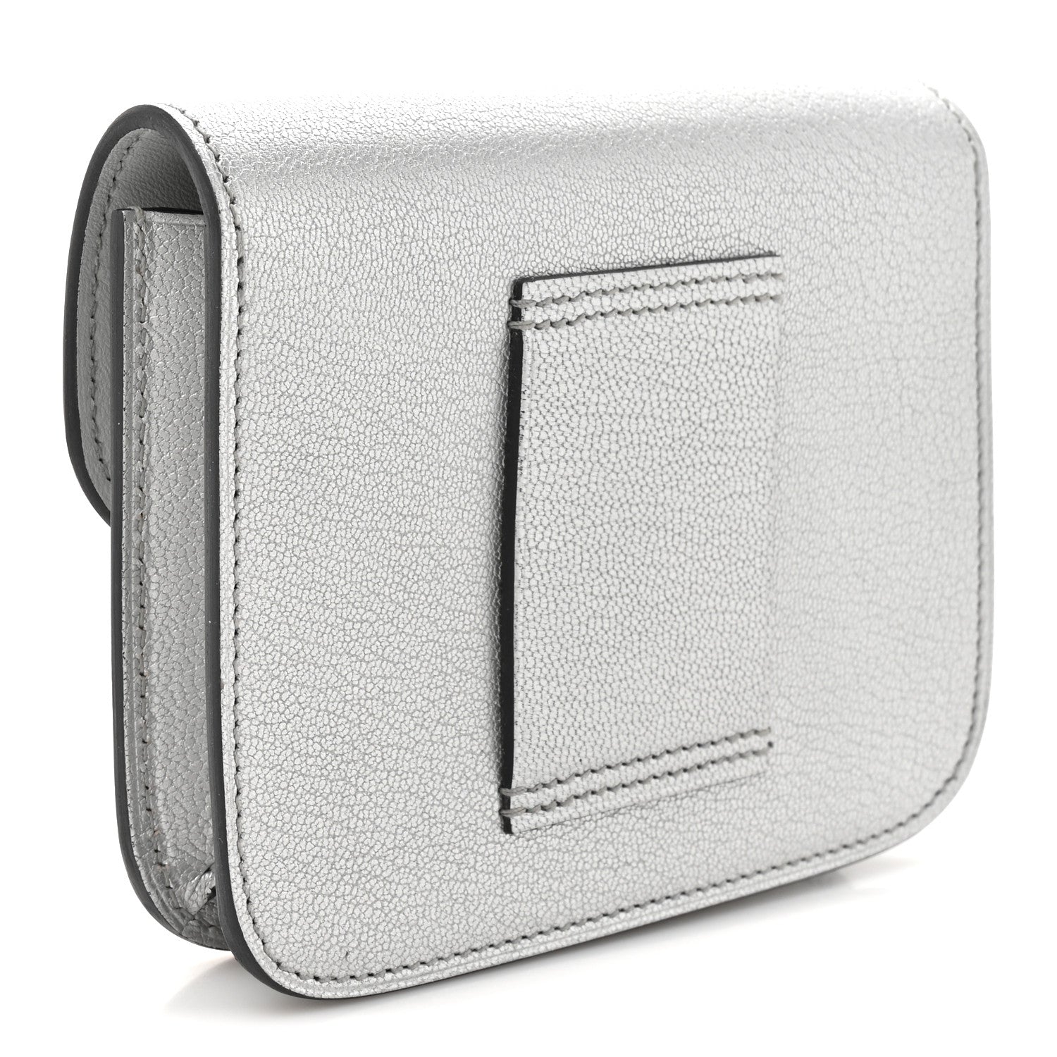 Metallic Chevre Chamkilight Constance Slim Wallet Argent