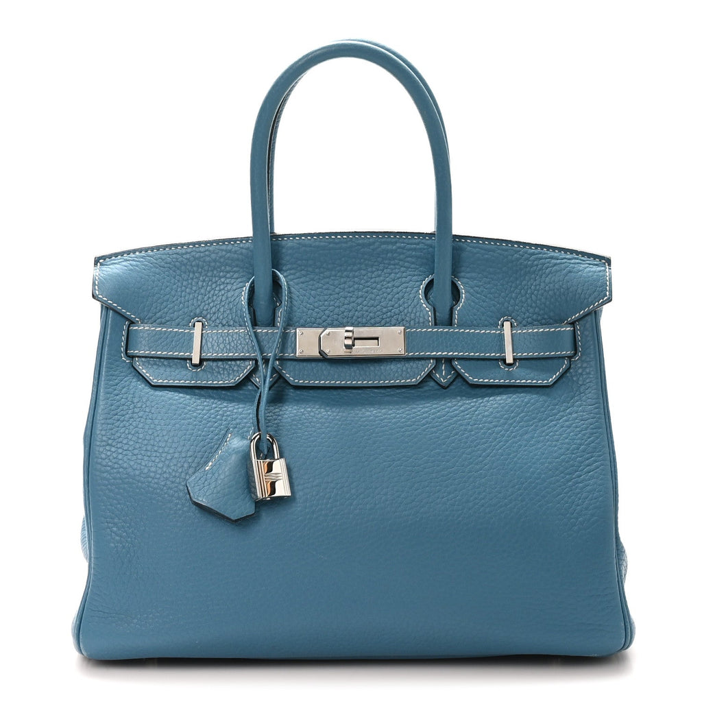 Taurillon Clemence Birkin 30 Blue Jean