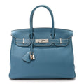 Taurillon Clemence Birkin 30 Blue Jean