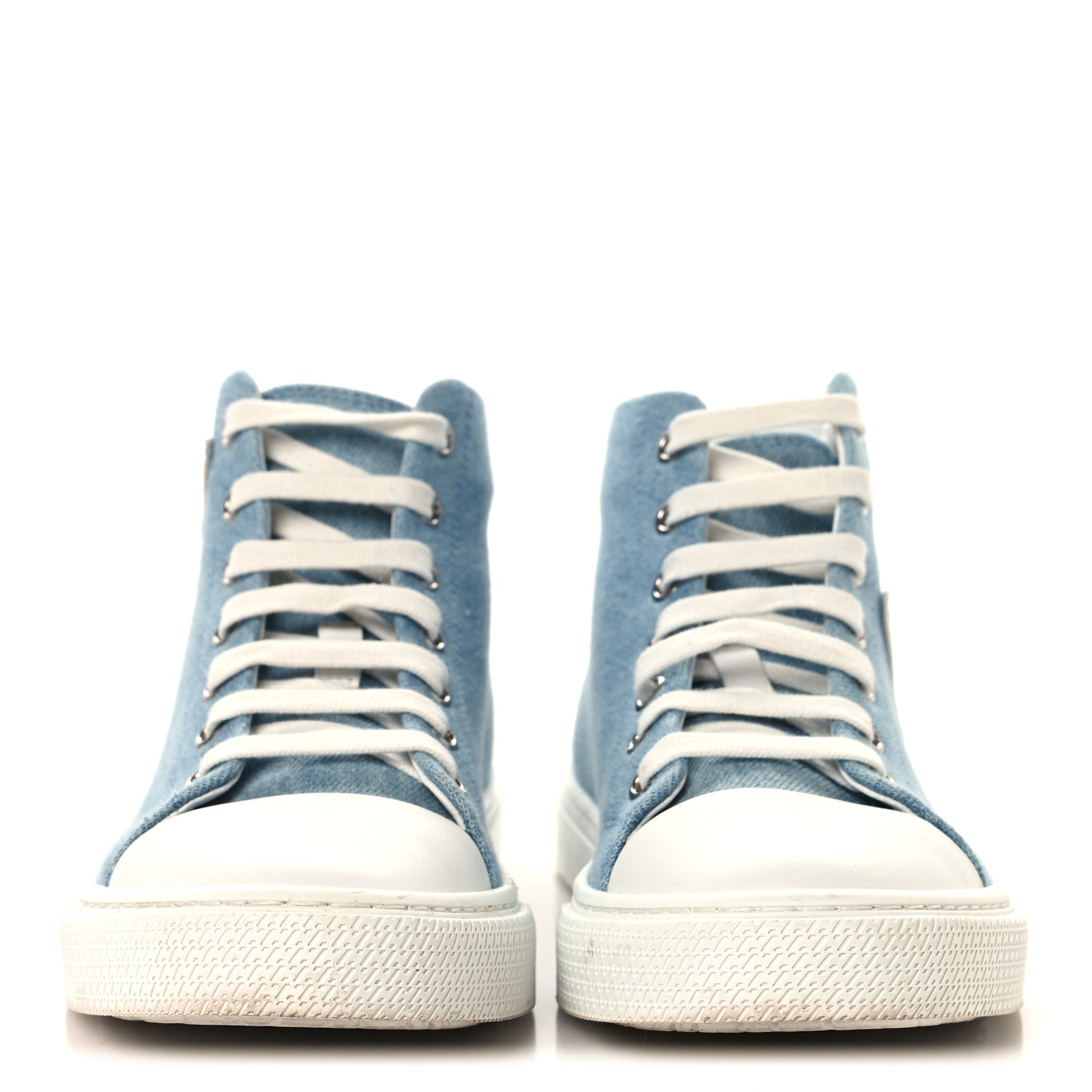 Denim Illico High Top Sneakers 35 Bleu Clair White