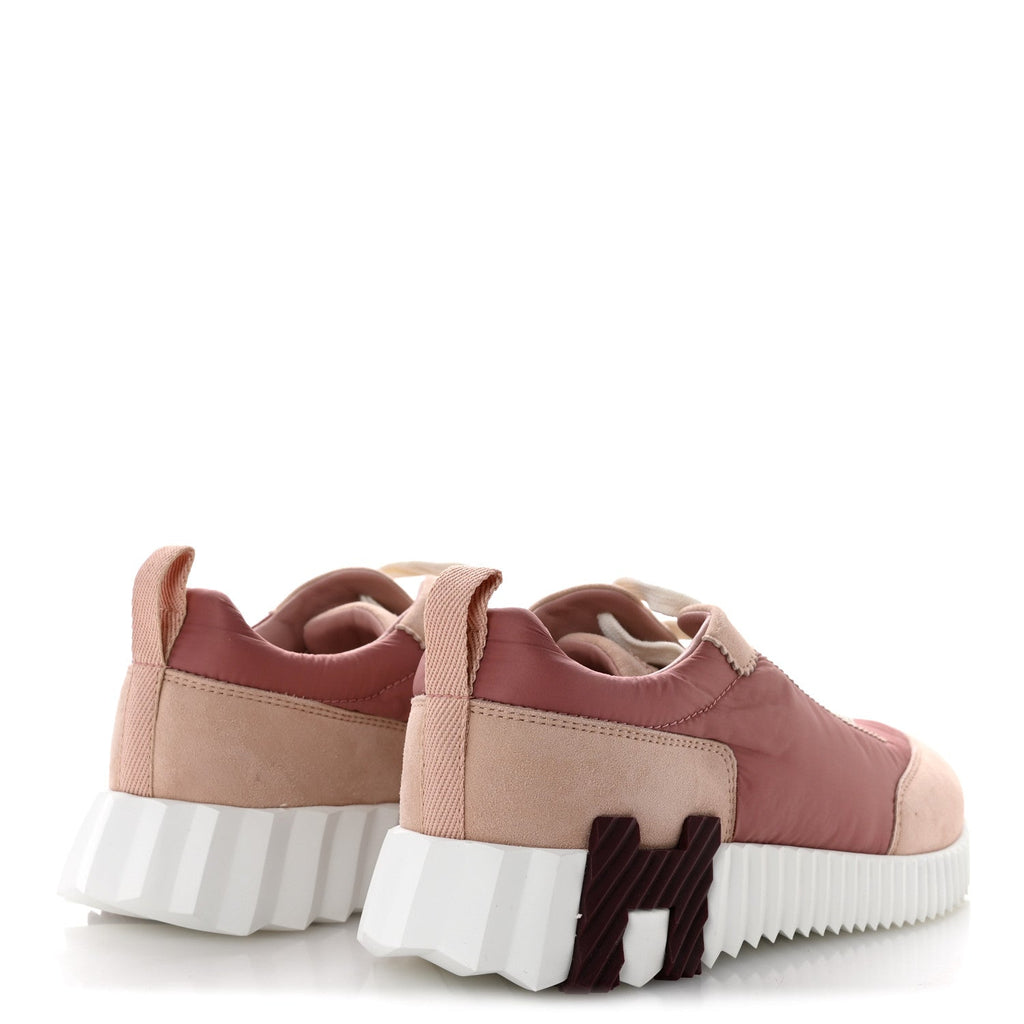 Parachute Fabric Suede Goatskin Bouncing Sneakers 35 Rose Rose Opaline
