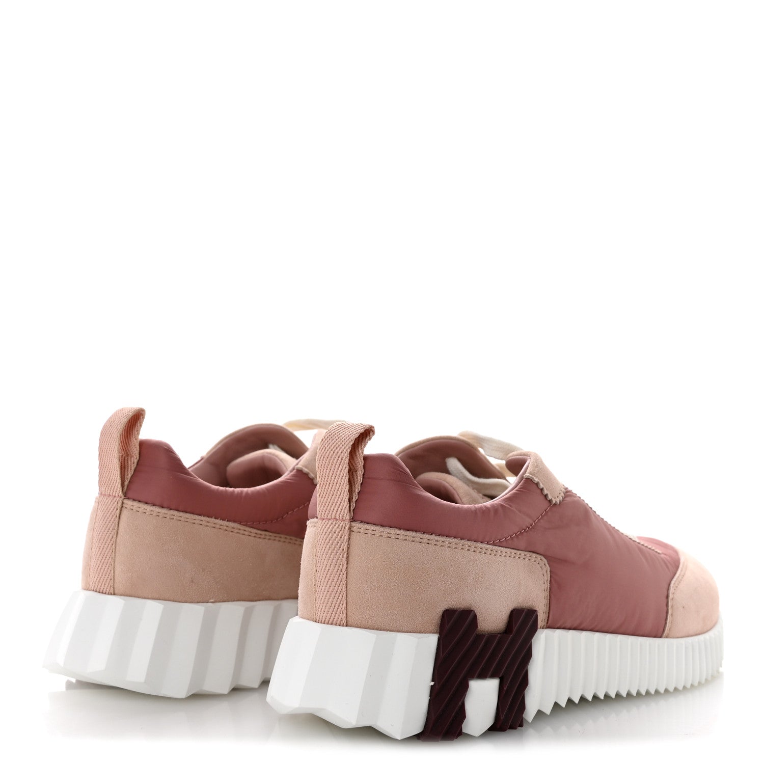 Parachute Fabric Suede Goatskin Bouncing Sneakers 35 Rose Rose Opaline