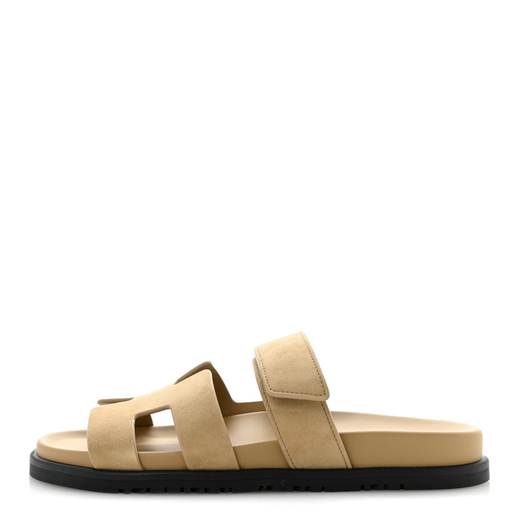 Suede Goatskin Womens Chypre Sandals 38 Beige Sable