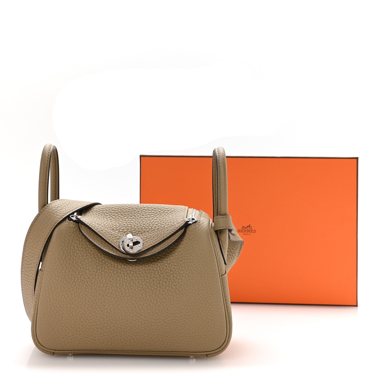 Taurillon Clemence Mini Lindy 20 Beige Marfa