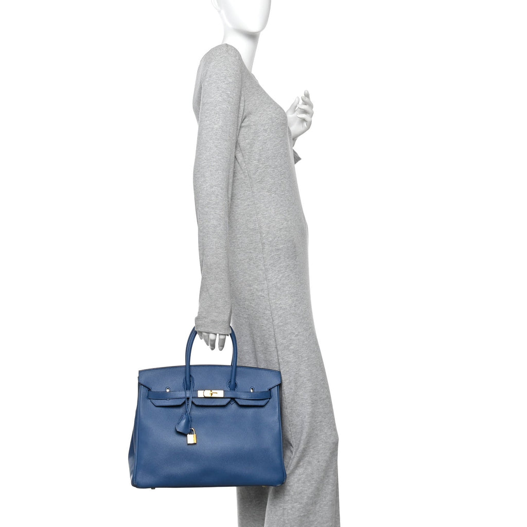 Epsom Birkin 35 Bleu Agate