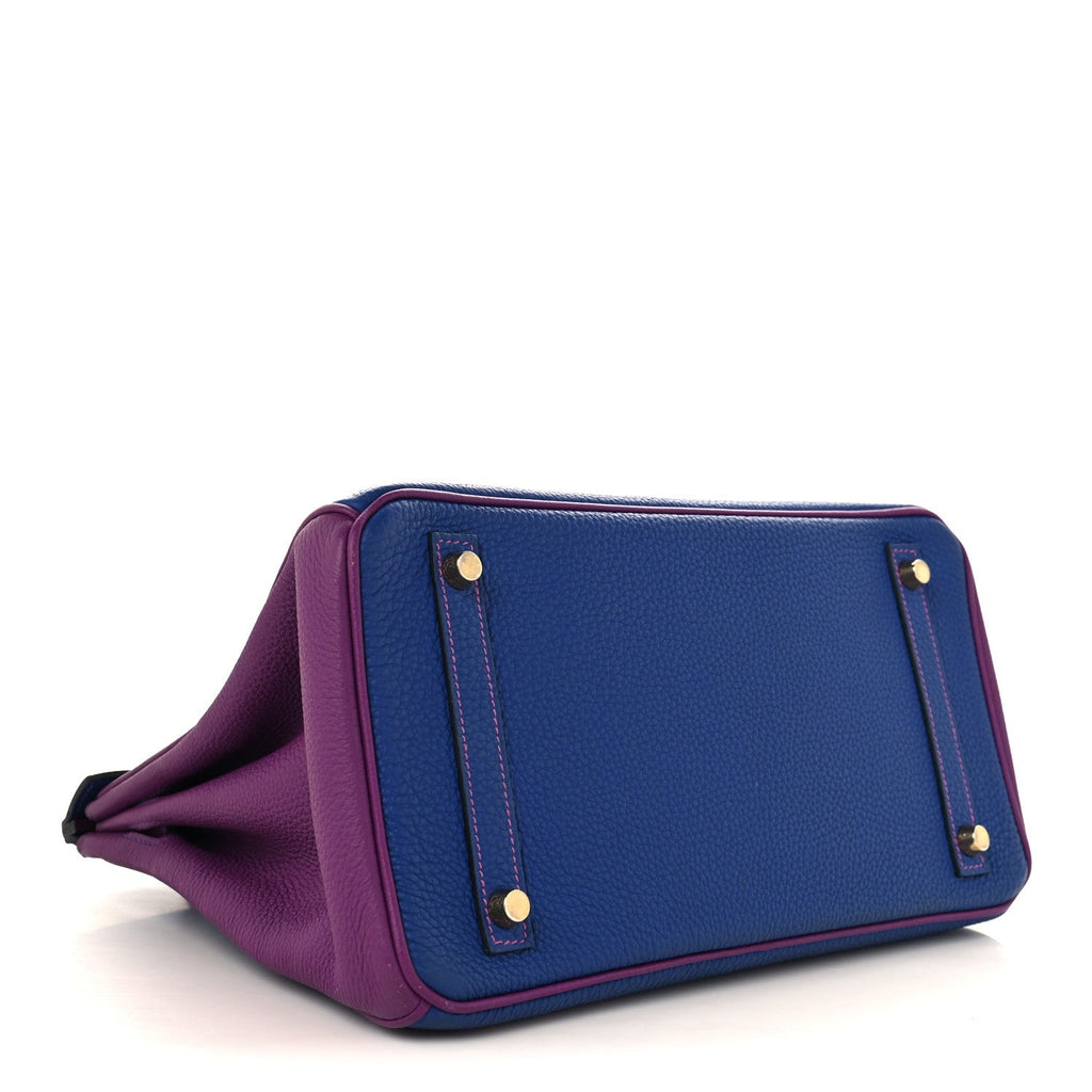 Togo Horseshoe Birkin 30 Blue Electrique Anemone