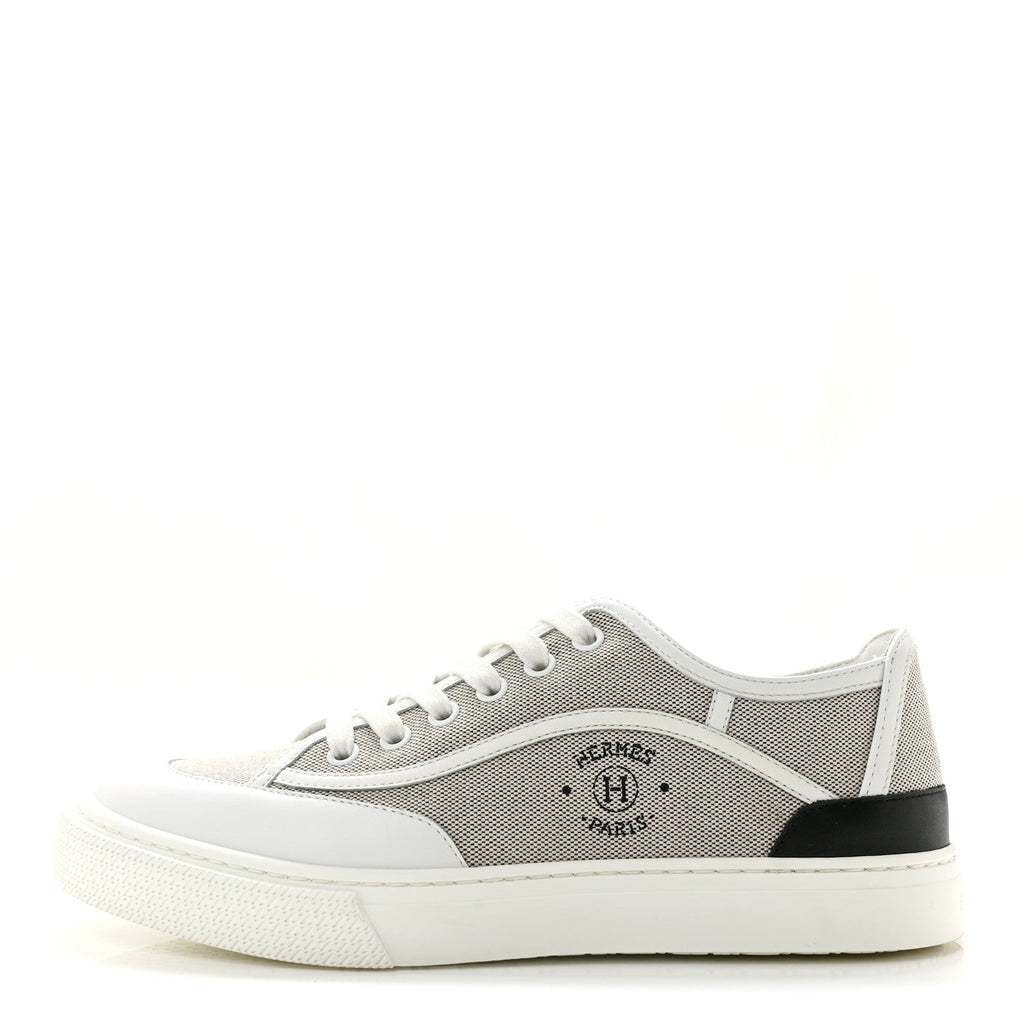 Canvas Calfskin Get Sneakers 38 Prunoir Blanc