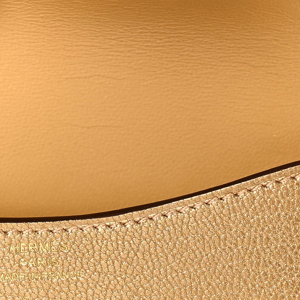Metallic Chevre Chamkilight Constance Slim Wallet Dore
