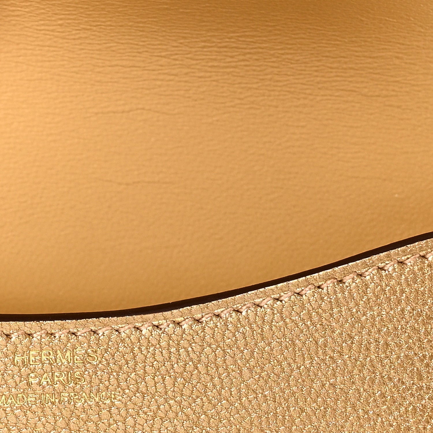 Metallic Chevre Chamkilight Constance Slim Wallet Dore