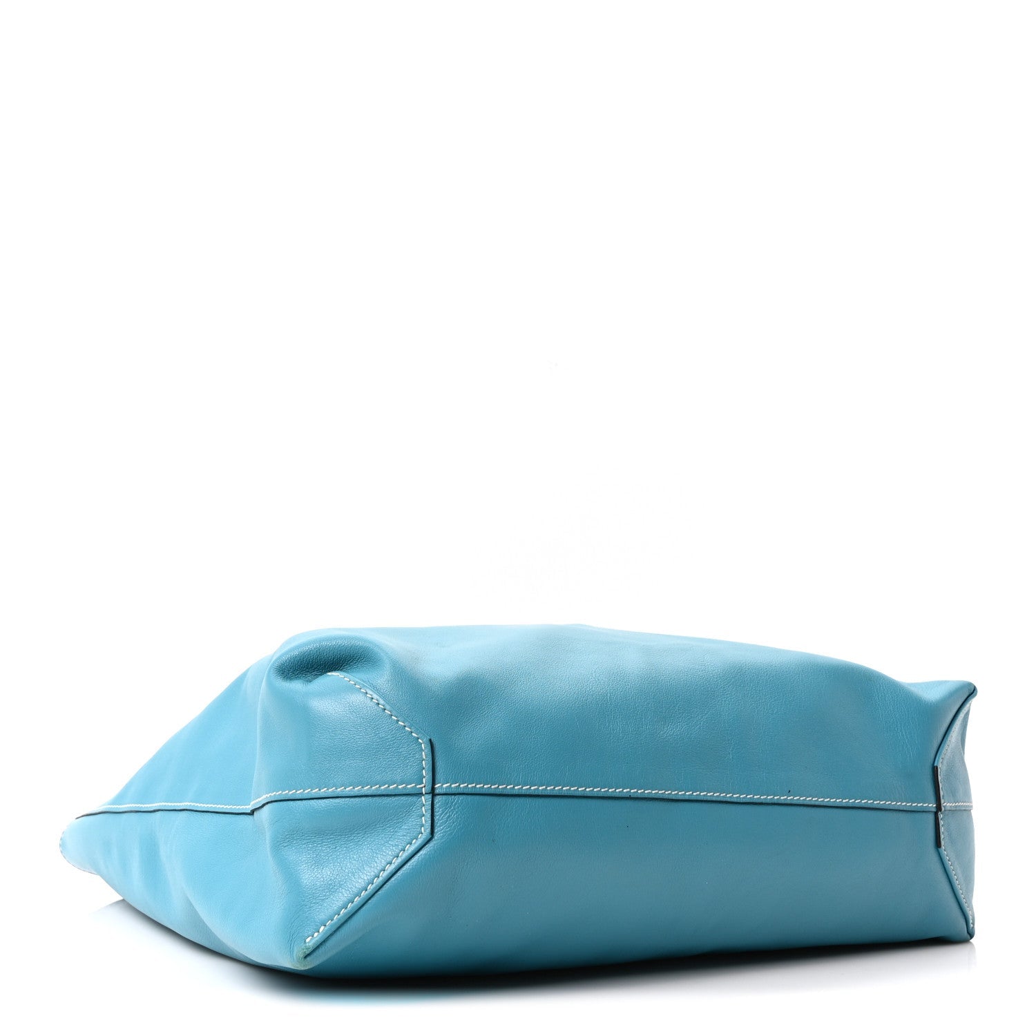 Veau Sikkim Double Sens 36 Reversible Tote Turquoise Gris Perle