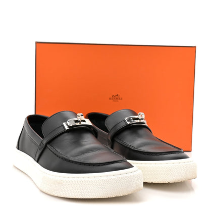 Calfskin Game Slip On Sneakers 38 Black