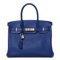 Taurillon Novillo Horseshoe Birkin 30 Bleu Brighton