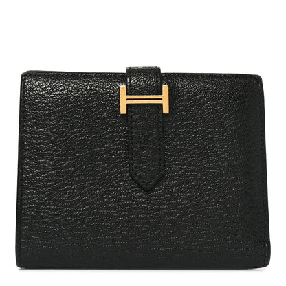 Chevre Mysore Bearn Compact Wallet Black