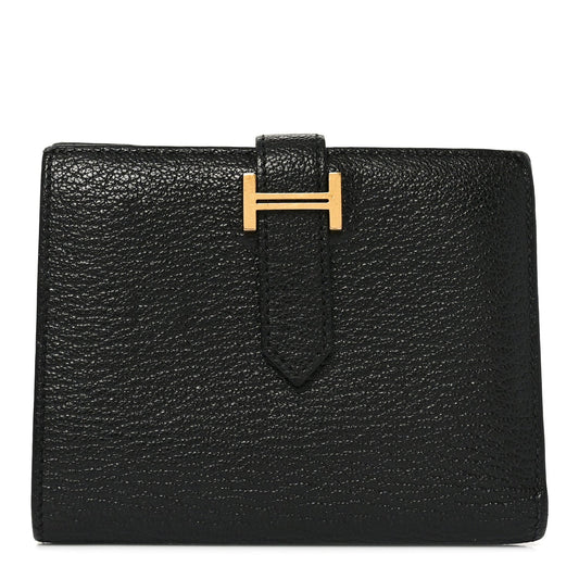 Chevre Mysore Bearn Compact Wallet Black