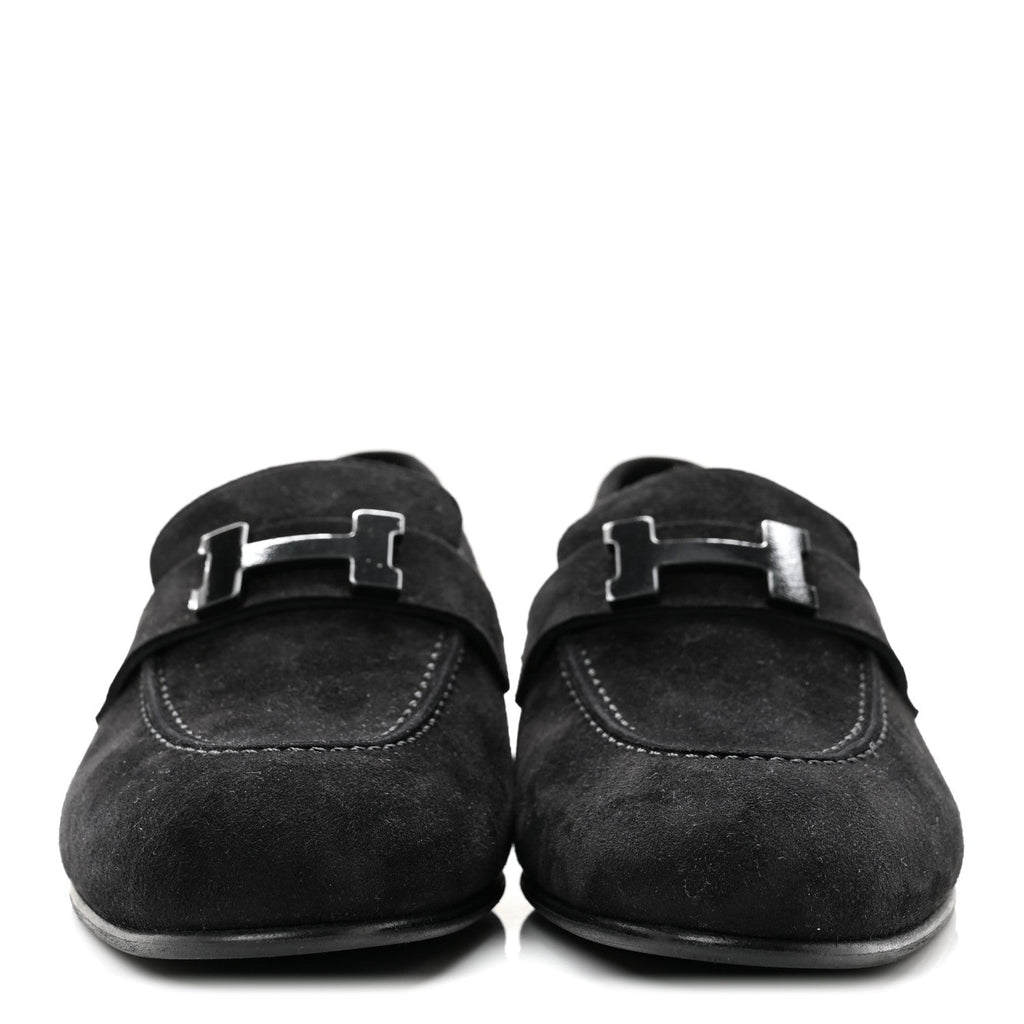 Suede Goatskin Paris Loafers 36 Black