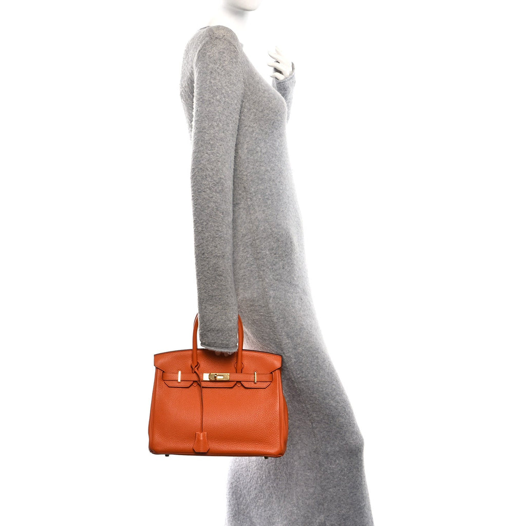 Taurillon Clemence Birkin 30 Orange