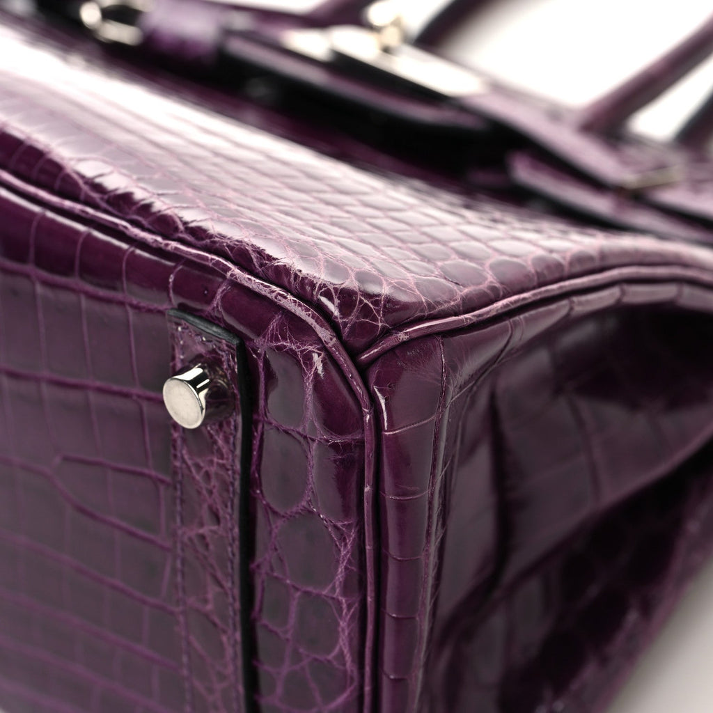 Shiny Niloticus Crocodile Birkin 30 Amethyst