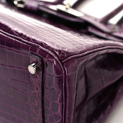 Shiny Niloticus Crocodile Birkin 30 Amethyst