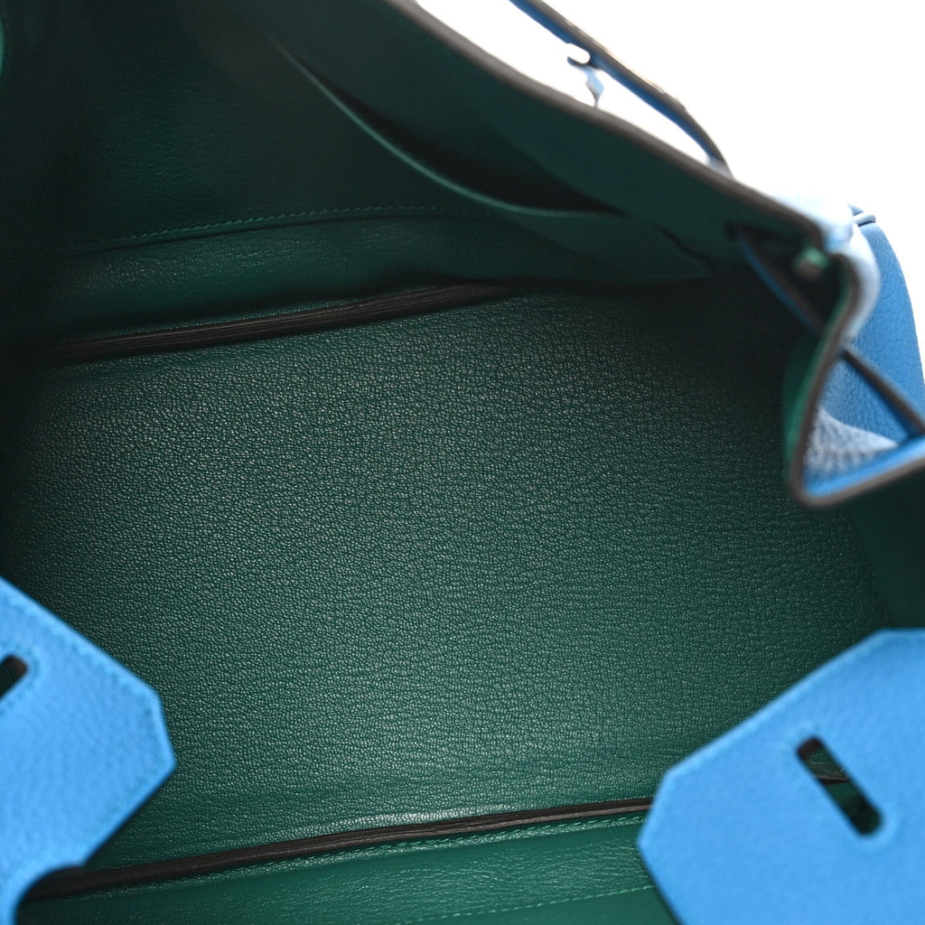Togo Verso Birkin 30 Bleu Zanzibar Malachite
