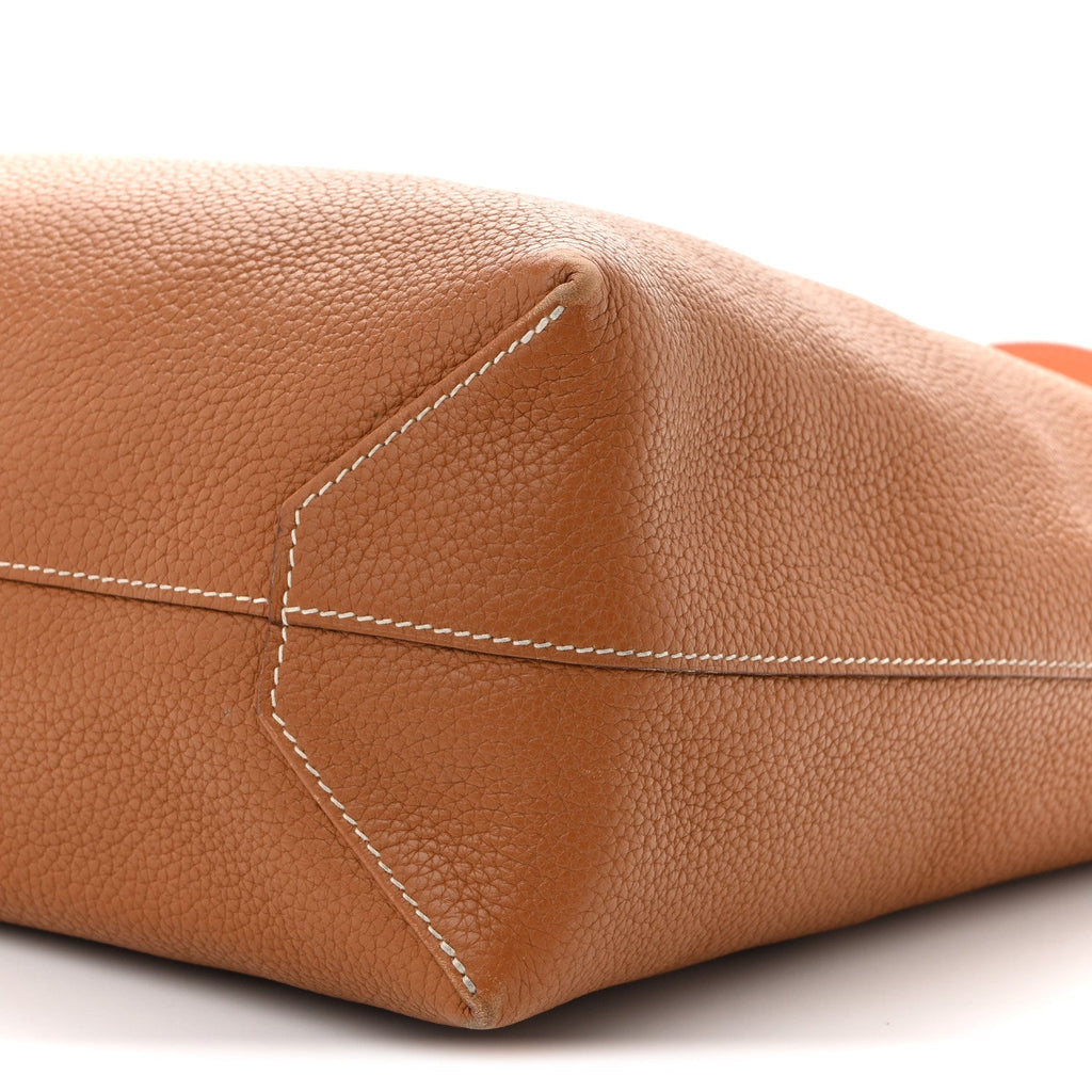 Taurillon Clemence Double Sens 45 Reversible Tote Orange Gold
