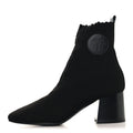 Knit Calfskin Jenna 60 Ankle Boots 36 Black