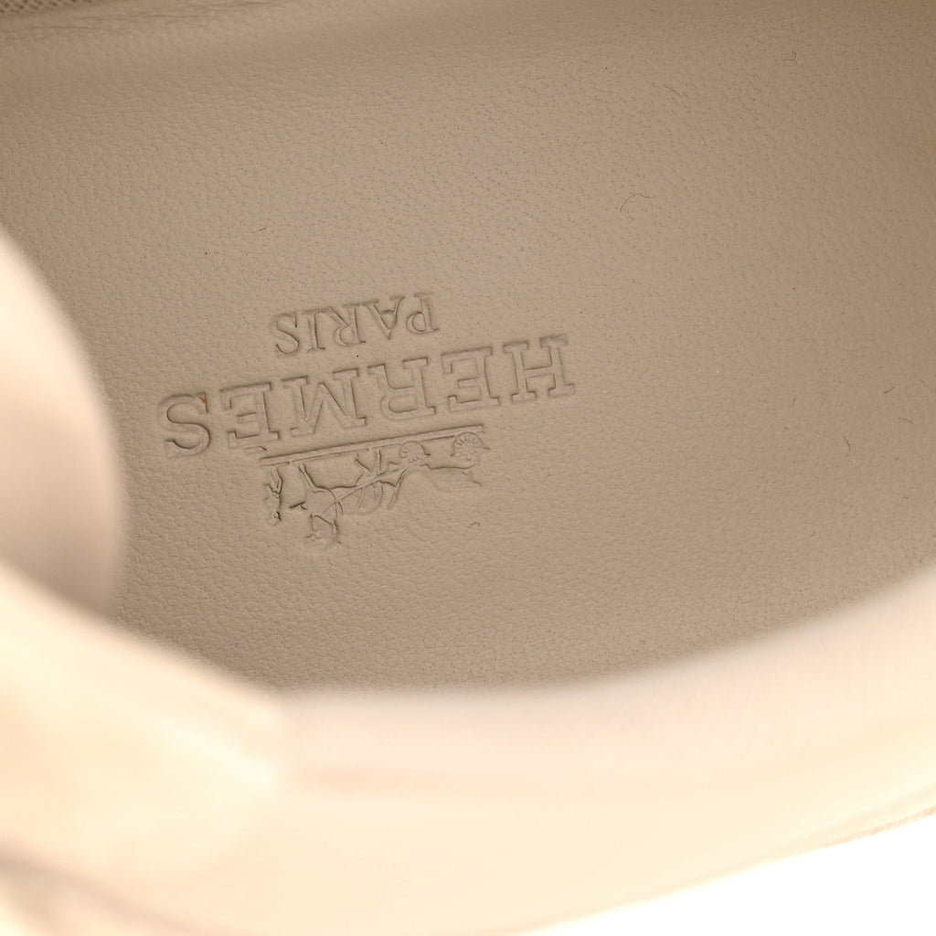 Calfskin Suede Goatskin Loop Sneakers 37 Beige Galet