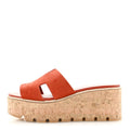Suede Goatskin Cork Eze 30 Sandals 40 Orange Brulee