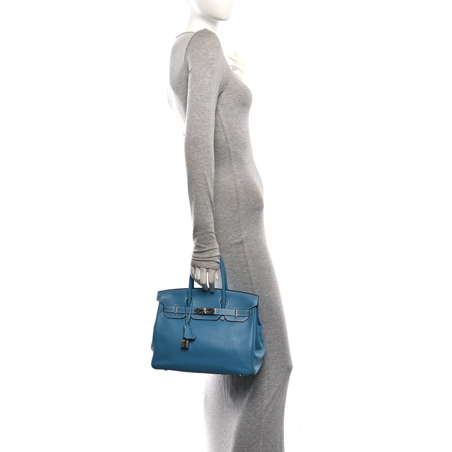 Taurillon Clemence Birkin 30 Blue Jean