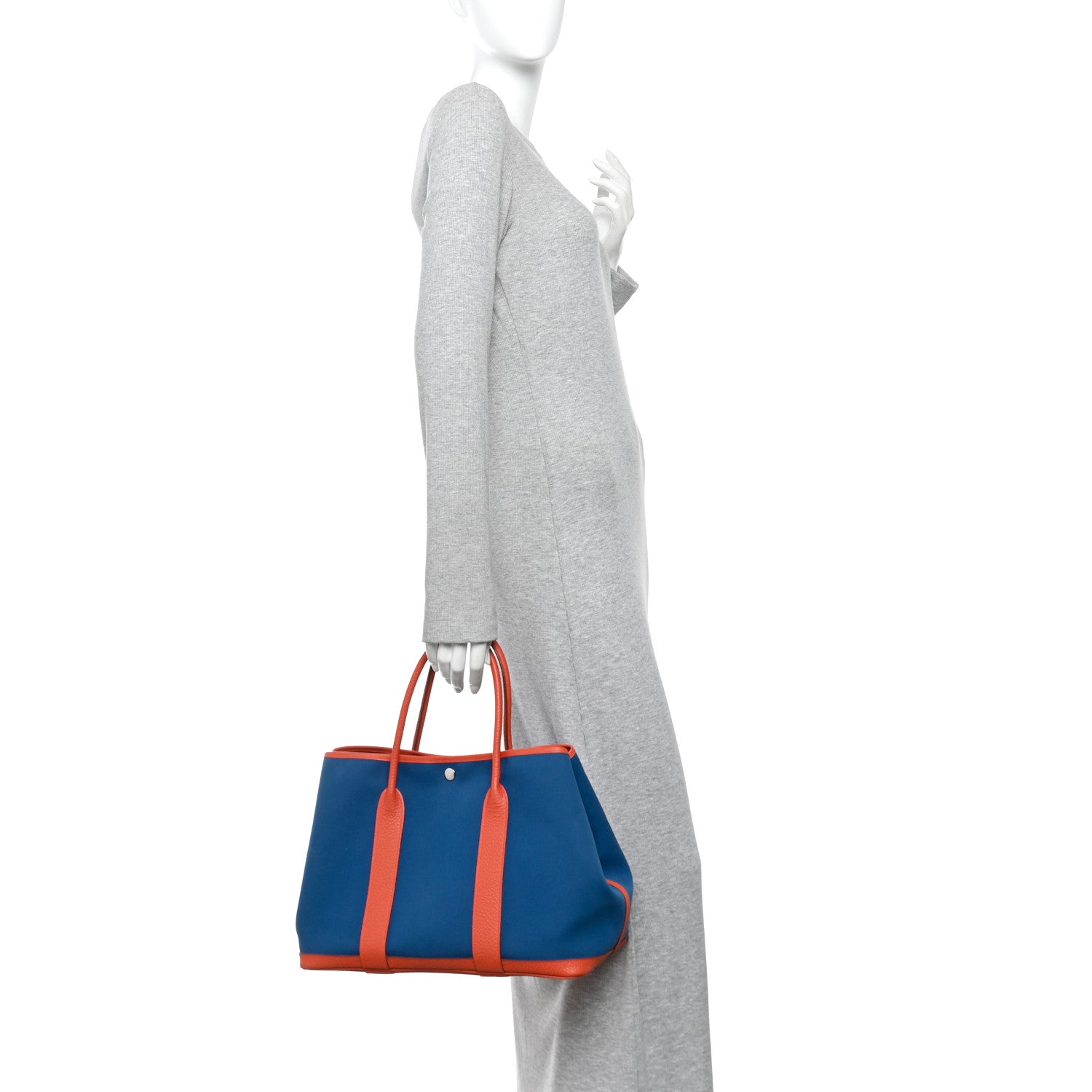 Toile Negonda Garden Party Tote 36 MM  Bleu Zanzibar Capucine
