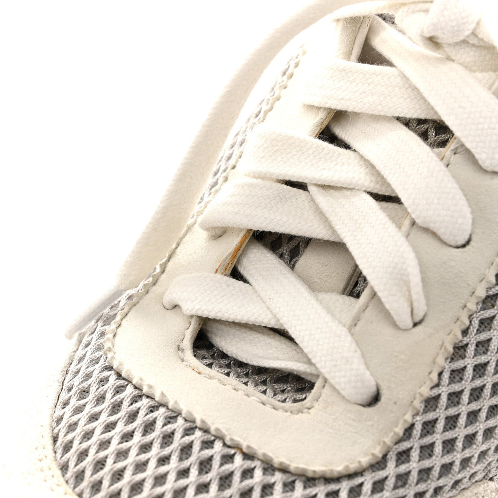 Air Mesh Suede Goatskin Bouncing Sneakers 35 Gris Lulea White