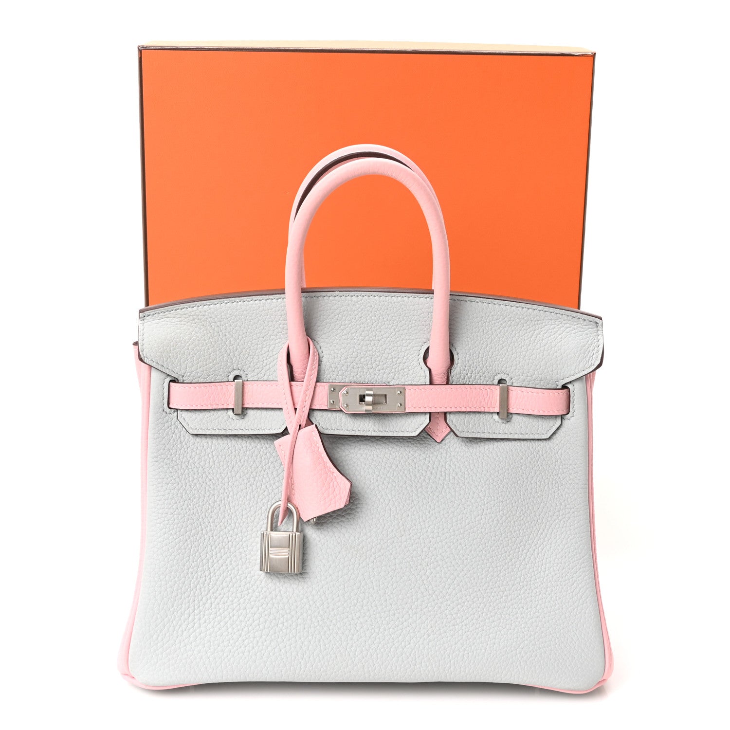 Togo Horseshoe Birkin 25  Bleu Pale Rose Sakura