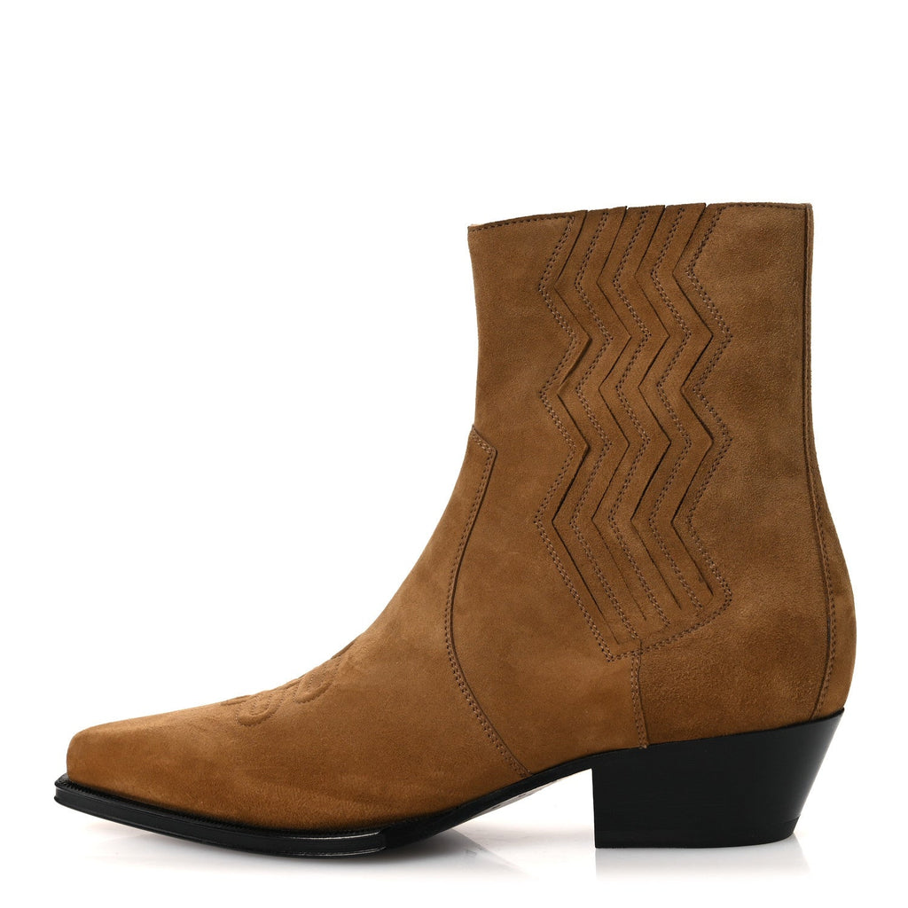 Suede Goatskin Womens Vegas 35 Ankle Boot 41 Brun Fume