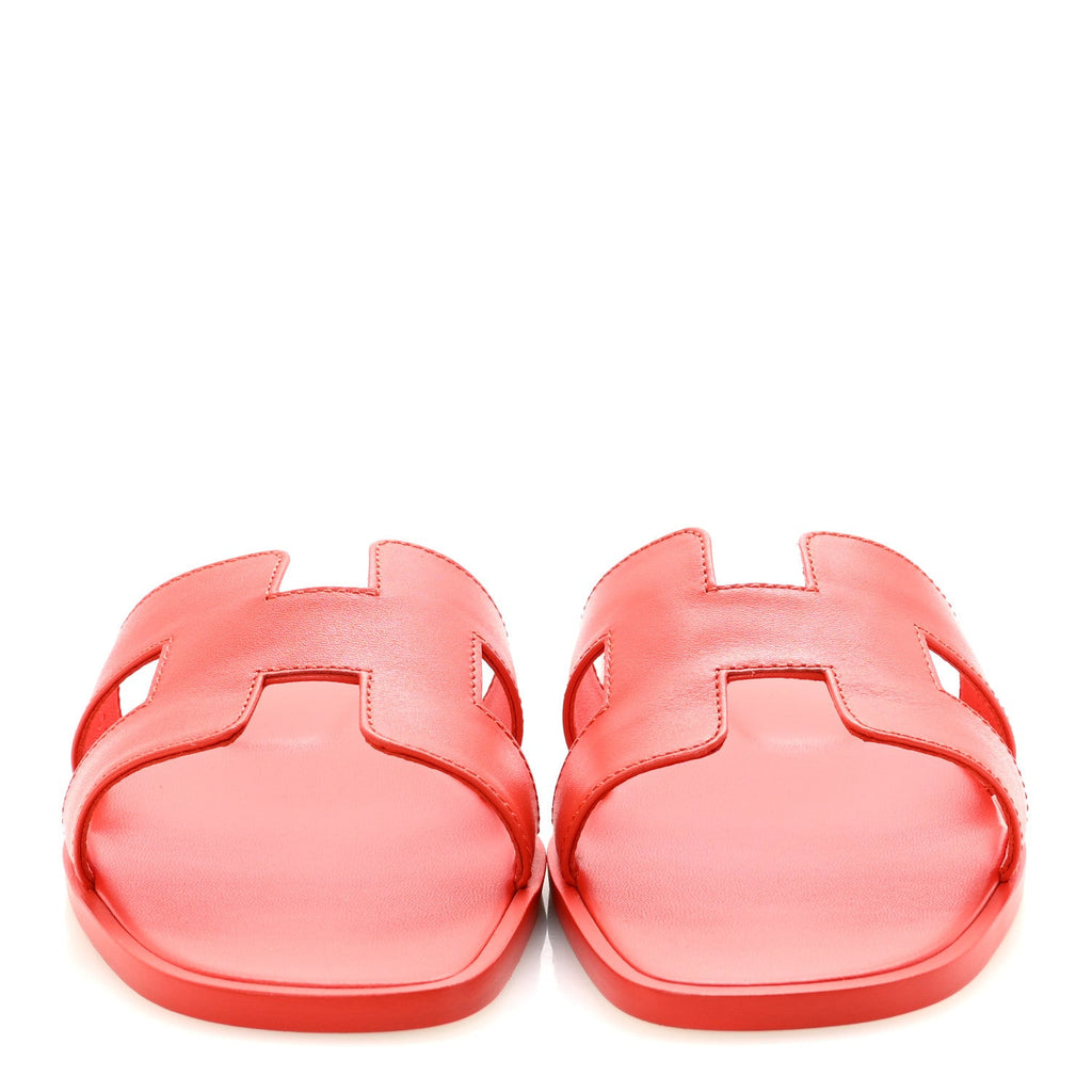 Box Calfskin Oran Sandals 37 Rouge Grenadine