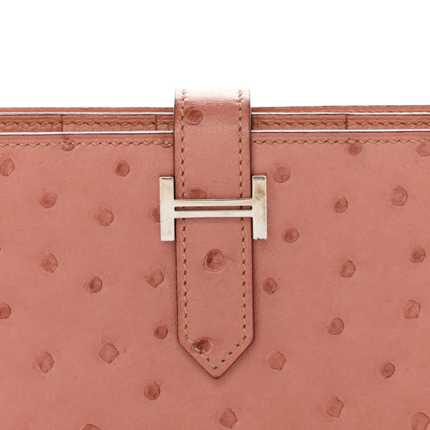 Ostrich Bearn Gusset Wallet Terre Cuite